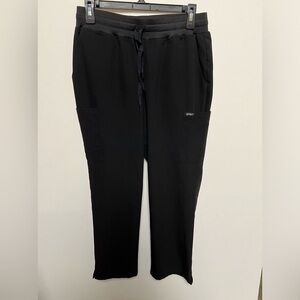 SPIRIT SCRUBS DRAWSTRING JOGGER PANTS. BLACK SIZE PETITE MEDIUM